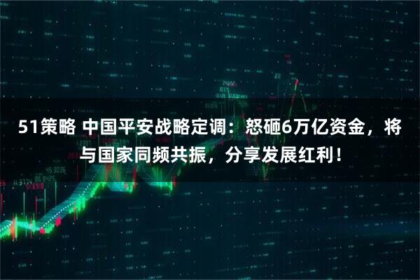 51策略 中国平安战略定调：怒砸6万亿资金，将与国家同频共振，分享发展红利！